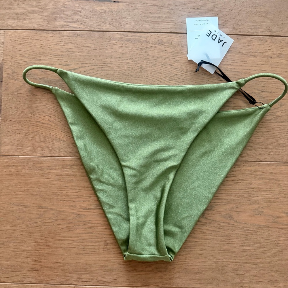 Jade Light Olive Green String Side Bikini Bottom